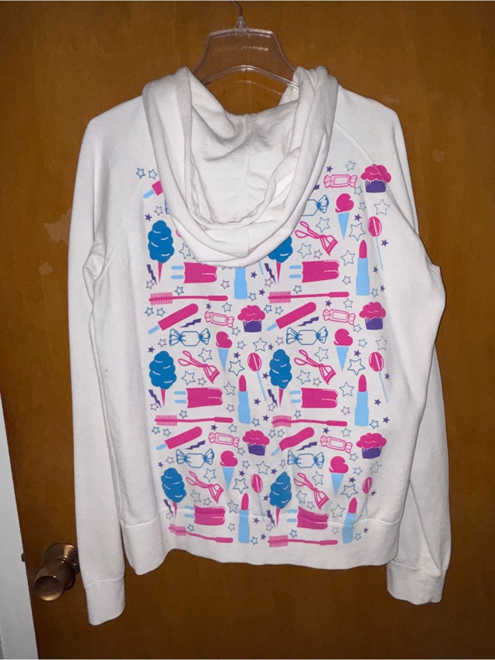 Jeffree Star White Zip Hoodie with Pink & Blue Beauty Icons - Picture 3 of 3